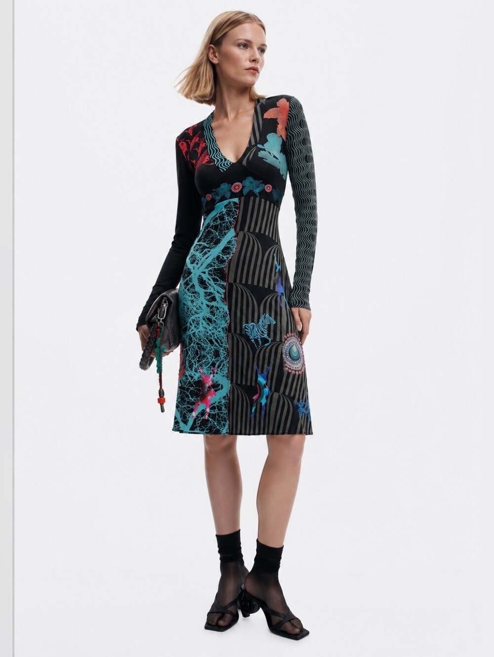 Desigual Patchwork Art Print Dress M